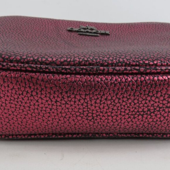 Coach Metallic Berry Pink Pebbled Leather Belt Fanny Pack 4x7x2 - Picture 5 of 6